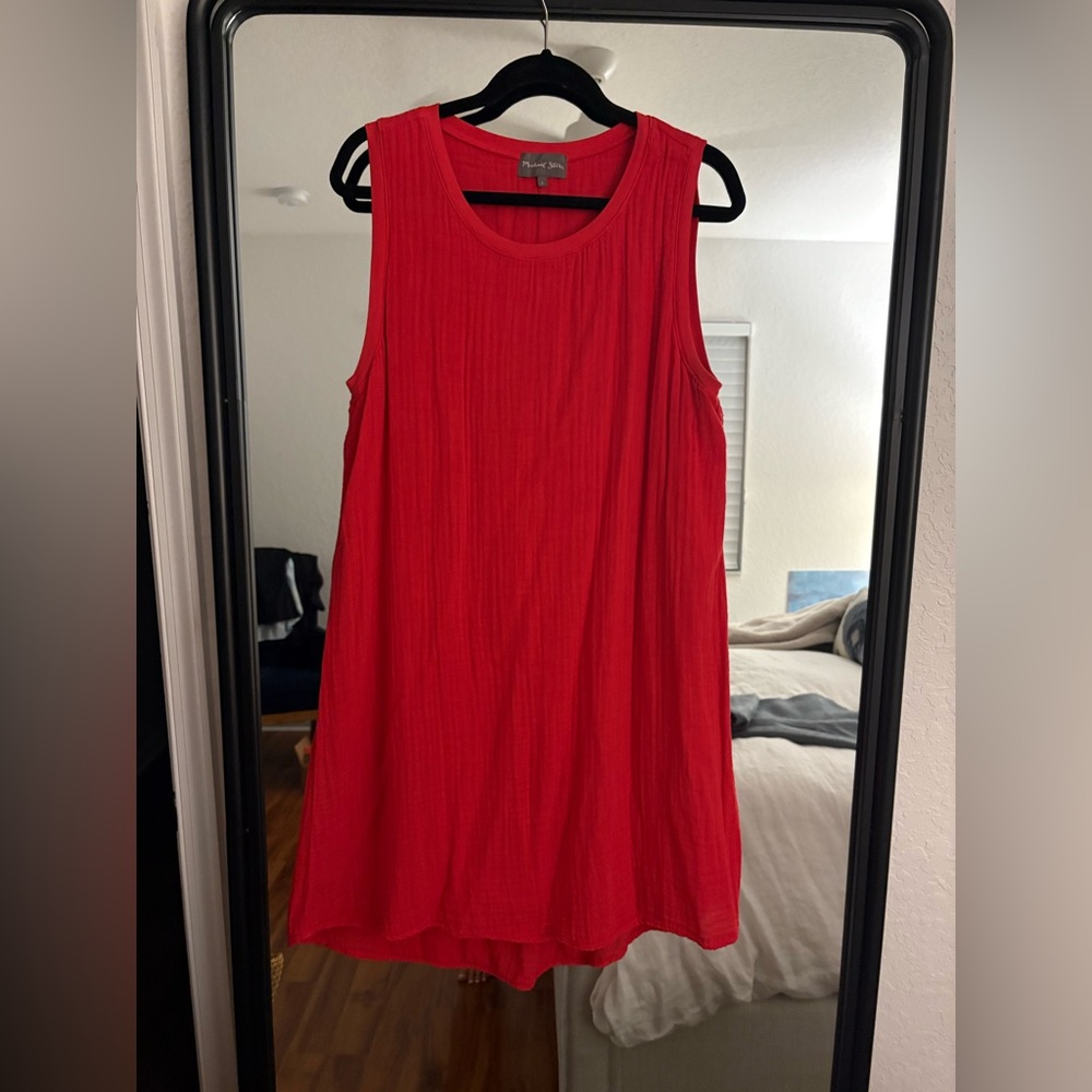 Michael Stars Vibrant Red cotton gauze dress
